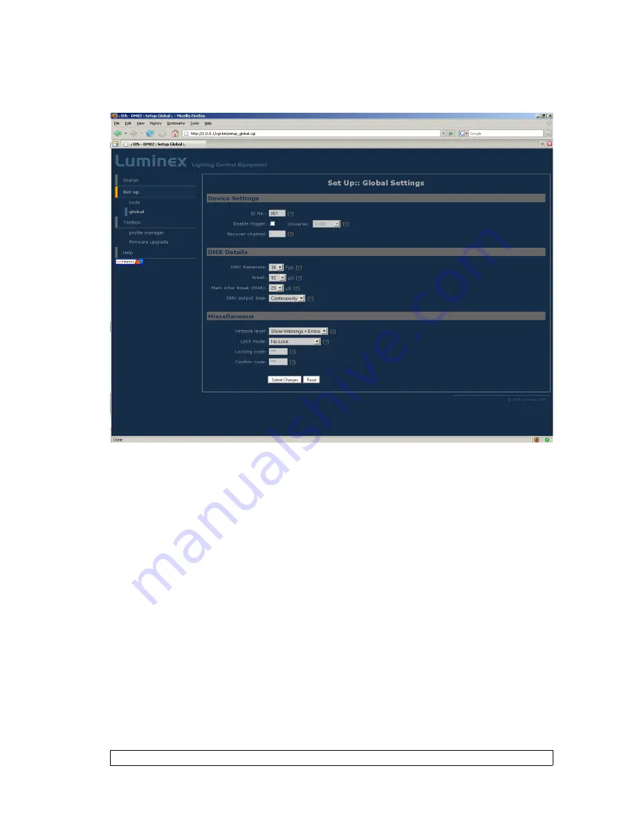 Luminex Ethernet - DMX8 / WiFi User Manual Download Page 35