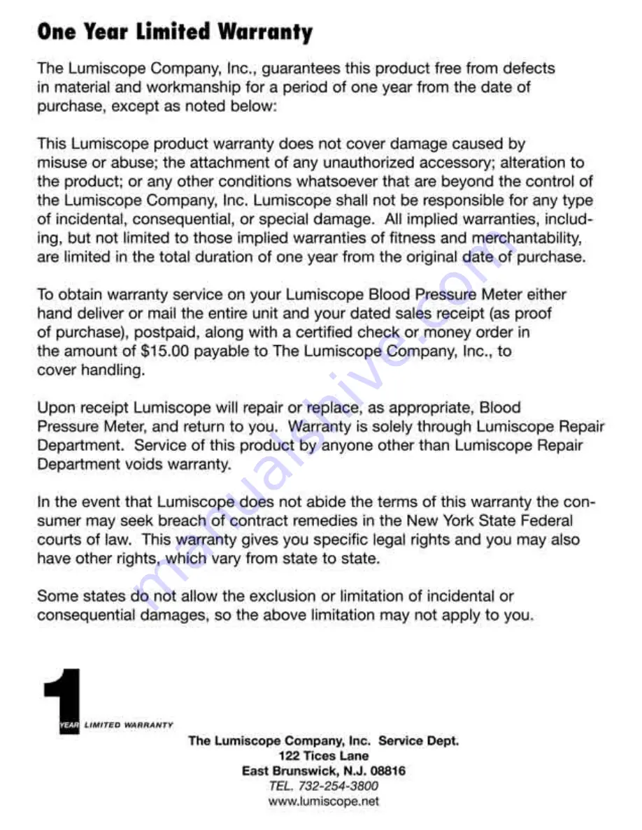 Lumiscope 1085M Instruction Manual Download Page 10