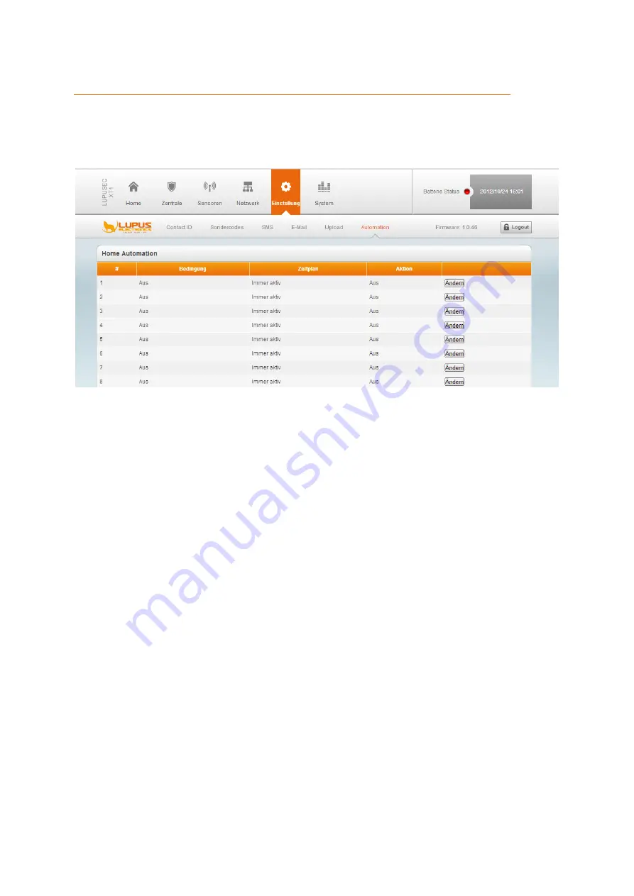 Lupus Electronics LUPUSEC-XT1 Manual Download Page 50