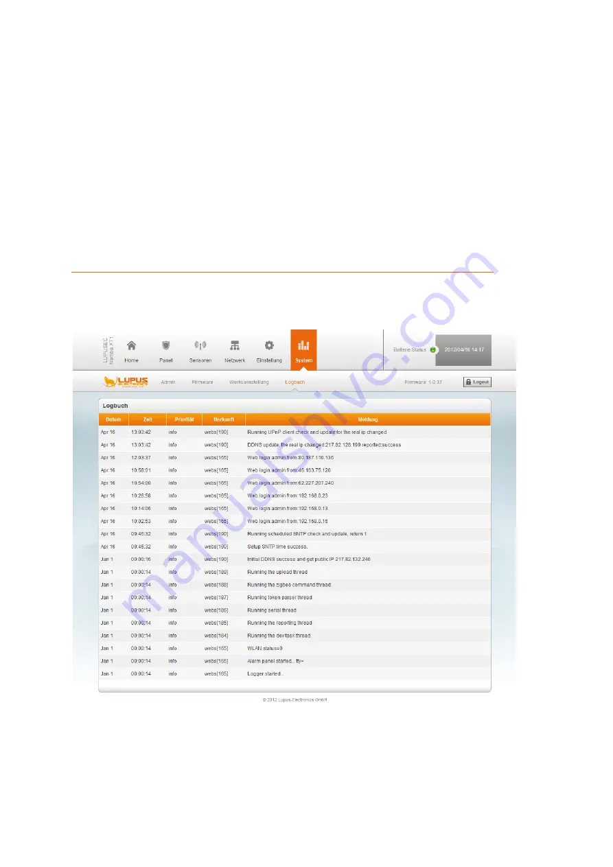 Lupus Electronics LUPUSEC-XT1 Manual Download Page 54