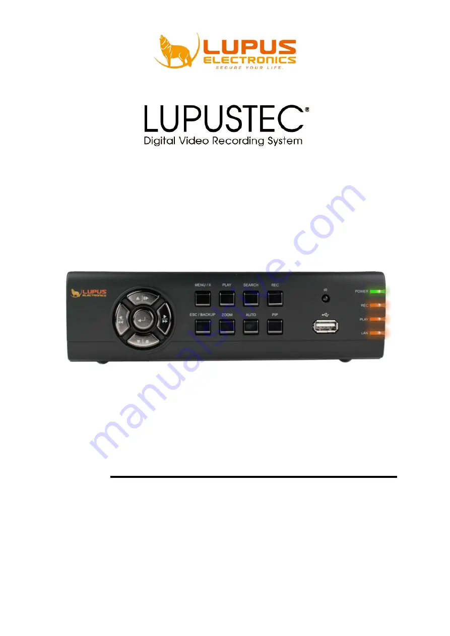 Lupus Electronics LUPUSTEC LE800 D1 Скачать руководство пользователя страница 1