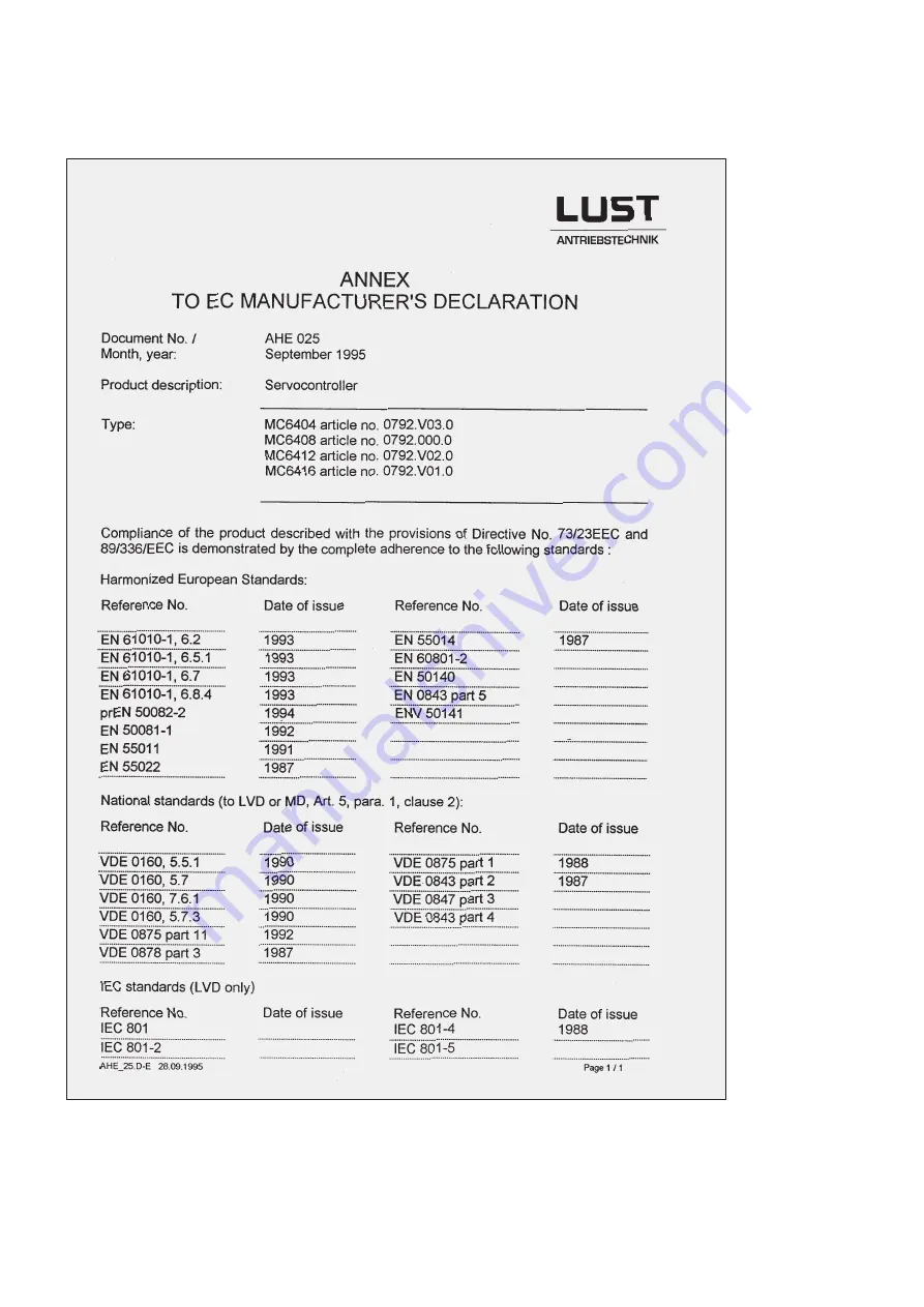 Lust MASTERCONTROL MC6000 Series Instruction Manual Download Page 11