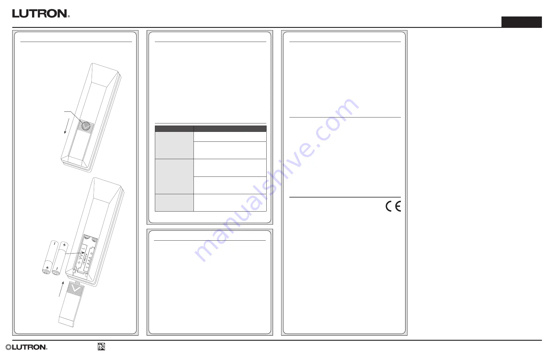 Lutron Electronics CS-YJ-4GC-WH Setup Manual Download Page 2