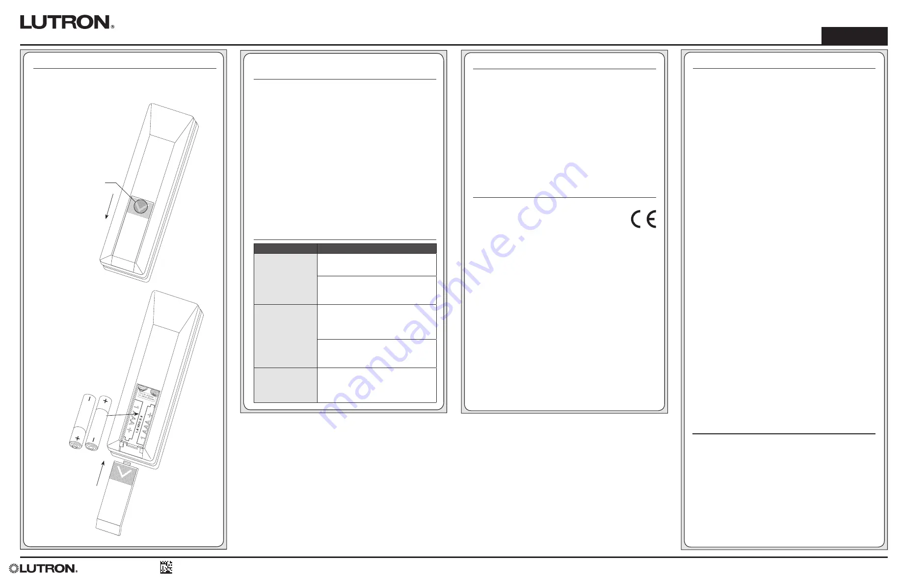 Lutron Electronics CS-YJ-4GC-WH Setup Manual Download Page 4