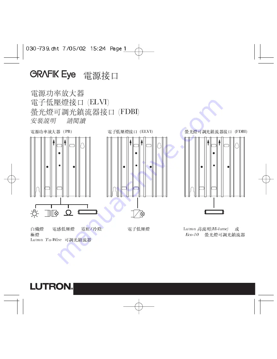 Lutron Electronics Grafik Eye ELVI Installation Instructions Manual Download Page 33