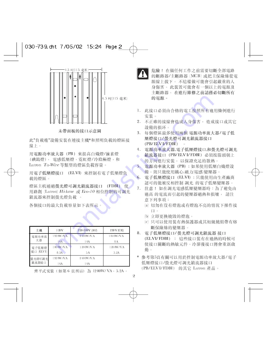 Lutron Electronics Grafik Eye ELVI Installation Instructions Manual Download Page 34