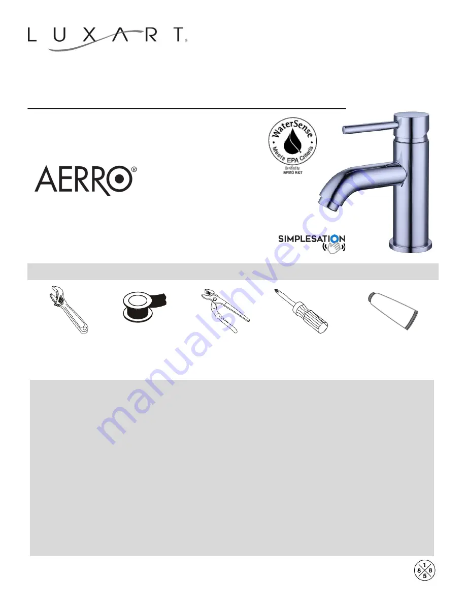 Luxart AERRO A211S-PU Скачать руководство пользователя страница 1