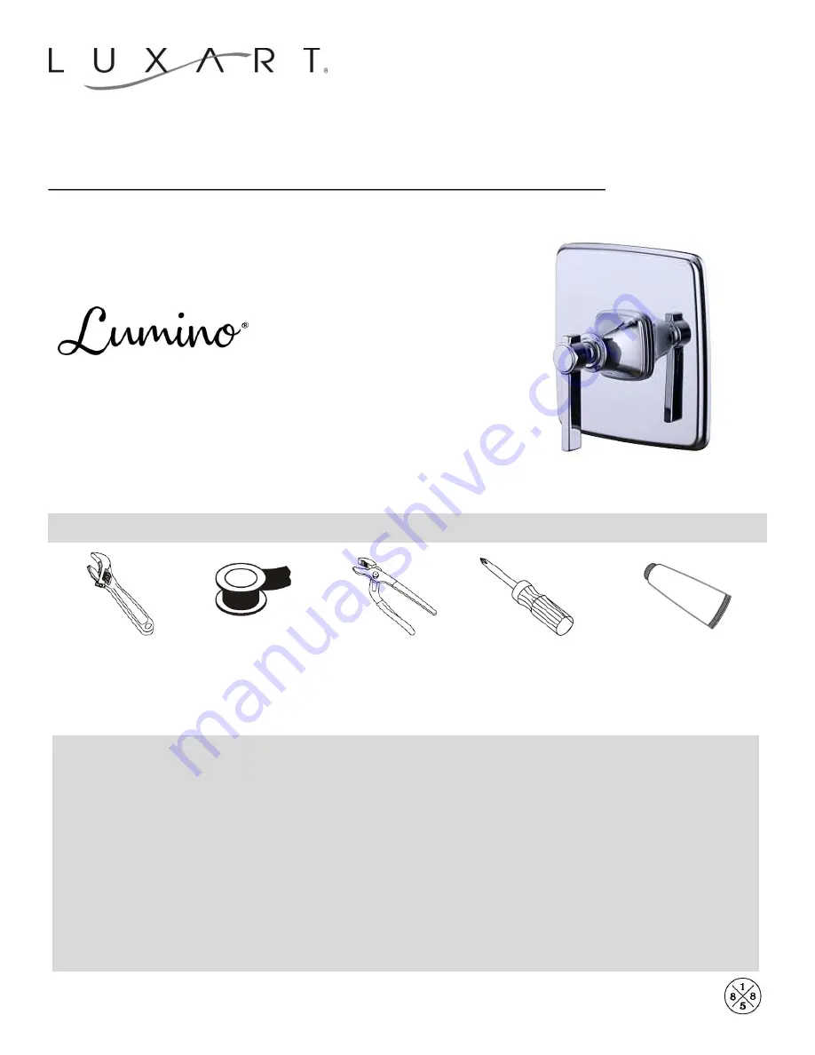 Luxart Lumino LUM511TLSHV Installation Download Page 1