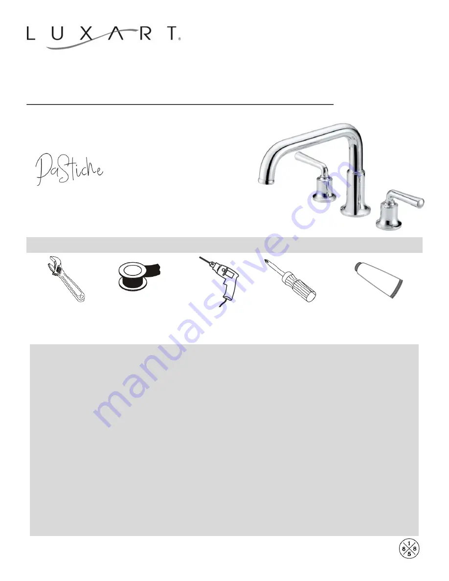 Luxart PaStiche PA341 Installation Manual Download Page 1