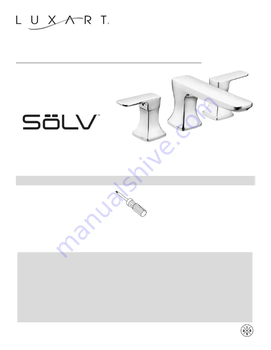 Luxart SOLV SL341 Installation Manual Download Page 1