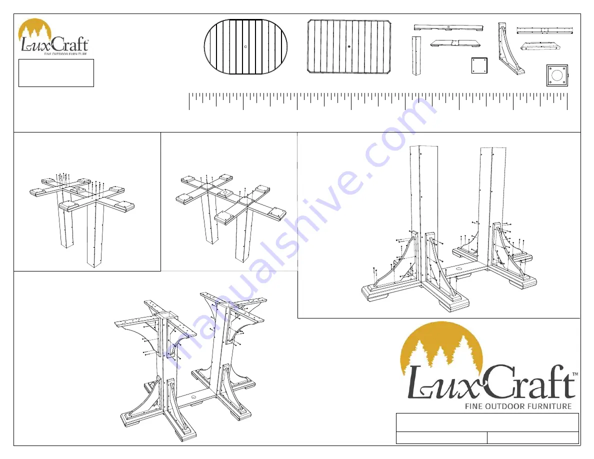 LuxCraft 4x6 Rectangle Double Pedestal Table Скачать руководство пользователя страница 1