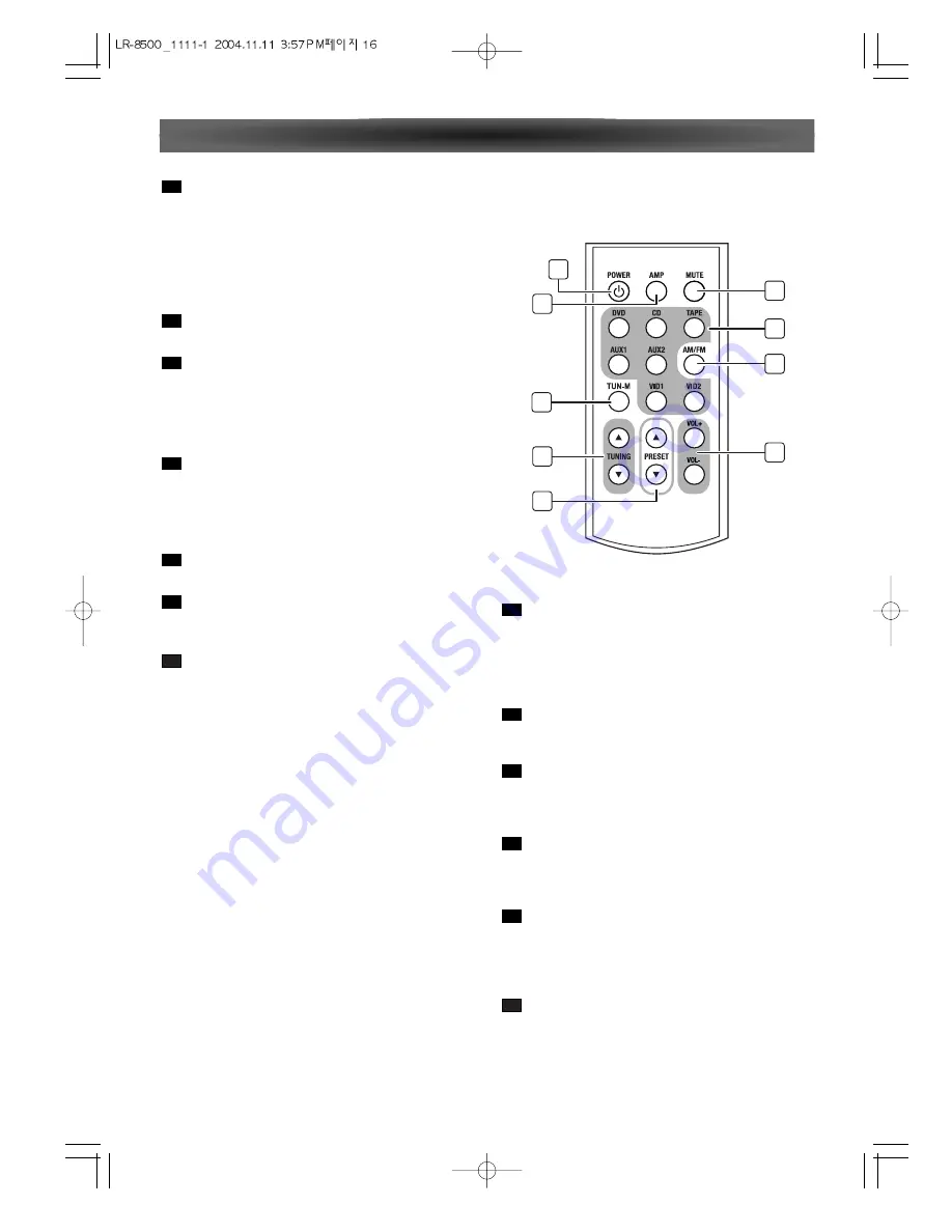 Luxman 7.1 Channel Reciever LR-8500 Скачать руководство пользователя страница 16