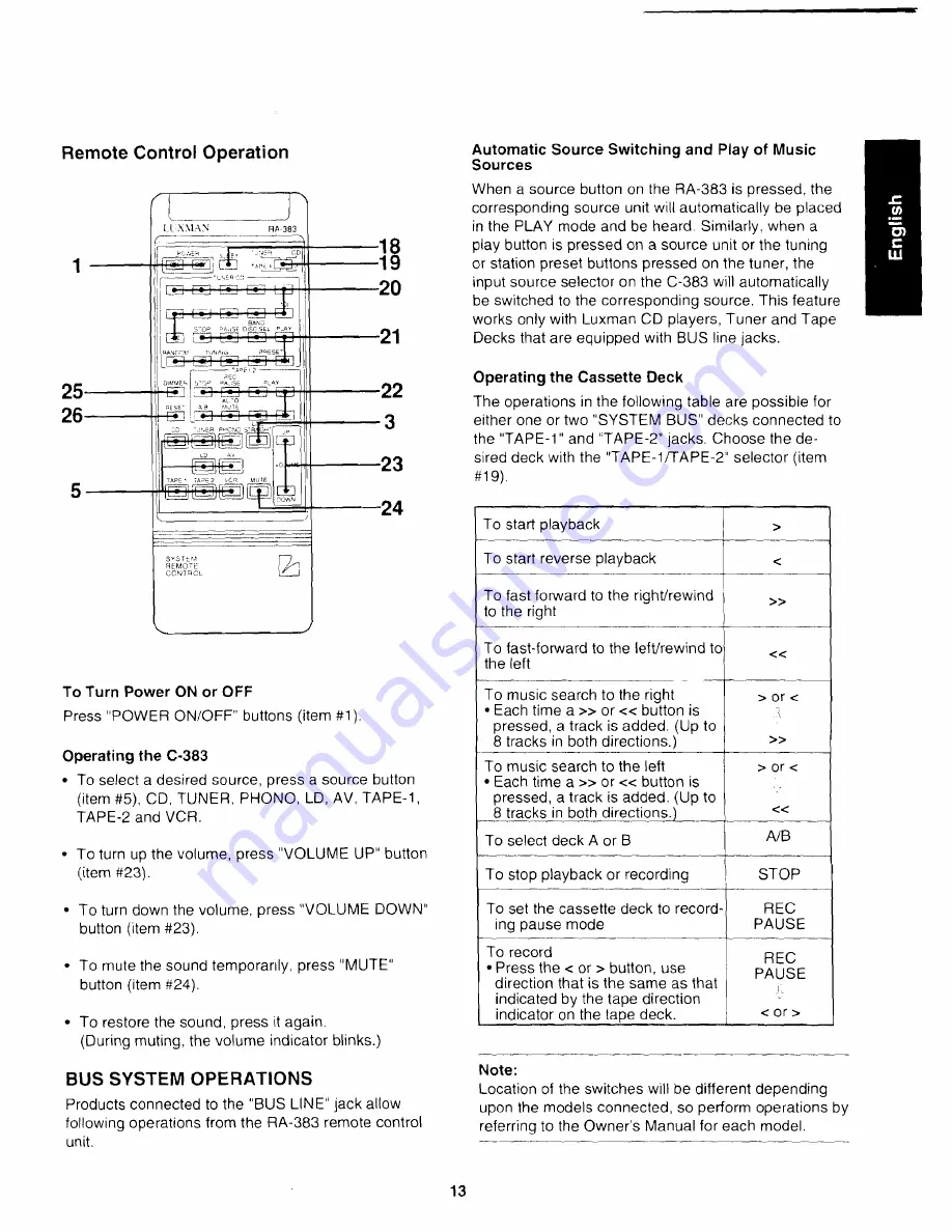 Luxman C-383 Owner'S Manual Download Page 13