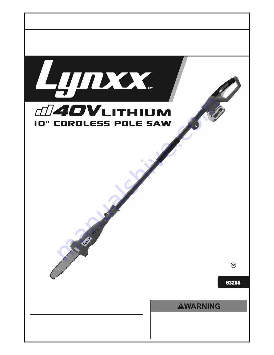 Lynx 63286 Owner'S Manual & Safety Instructions Download Page 1