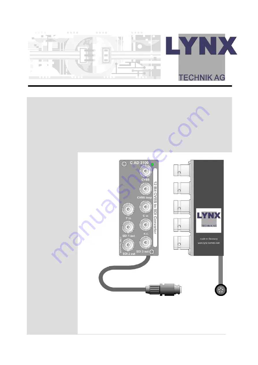 Lynx C AD 3100 Скачать руководство пользователя страница 1