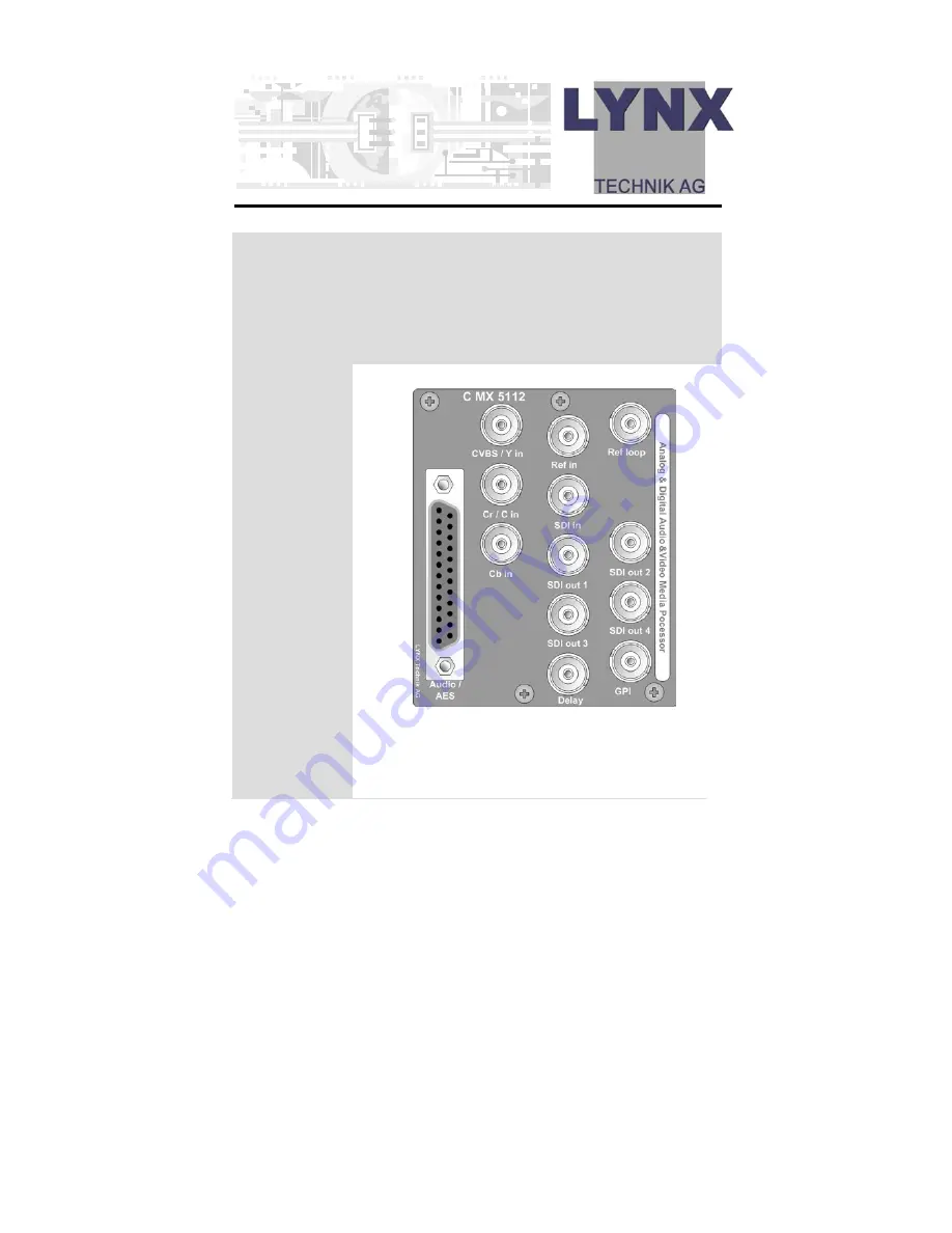 Lynx CMX 5112 Reference Manual Download Page 1