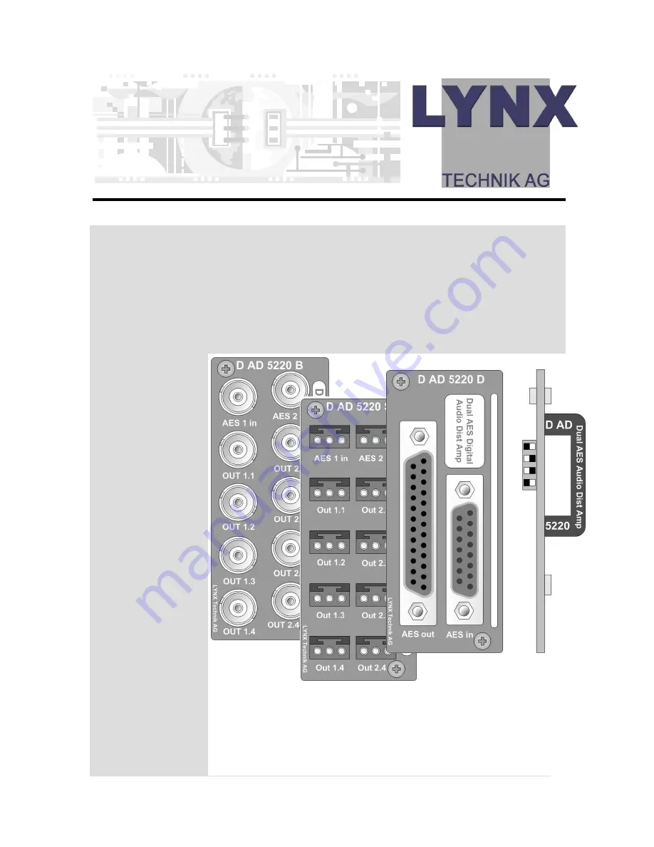 Lynx D AD 5220 B Скачать руководство пользователя страница 1