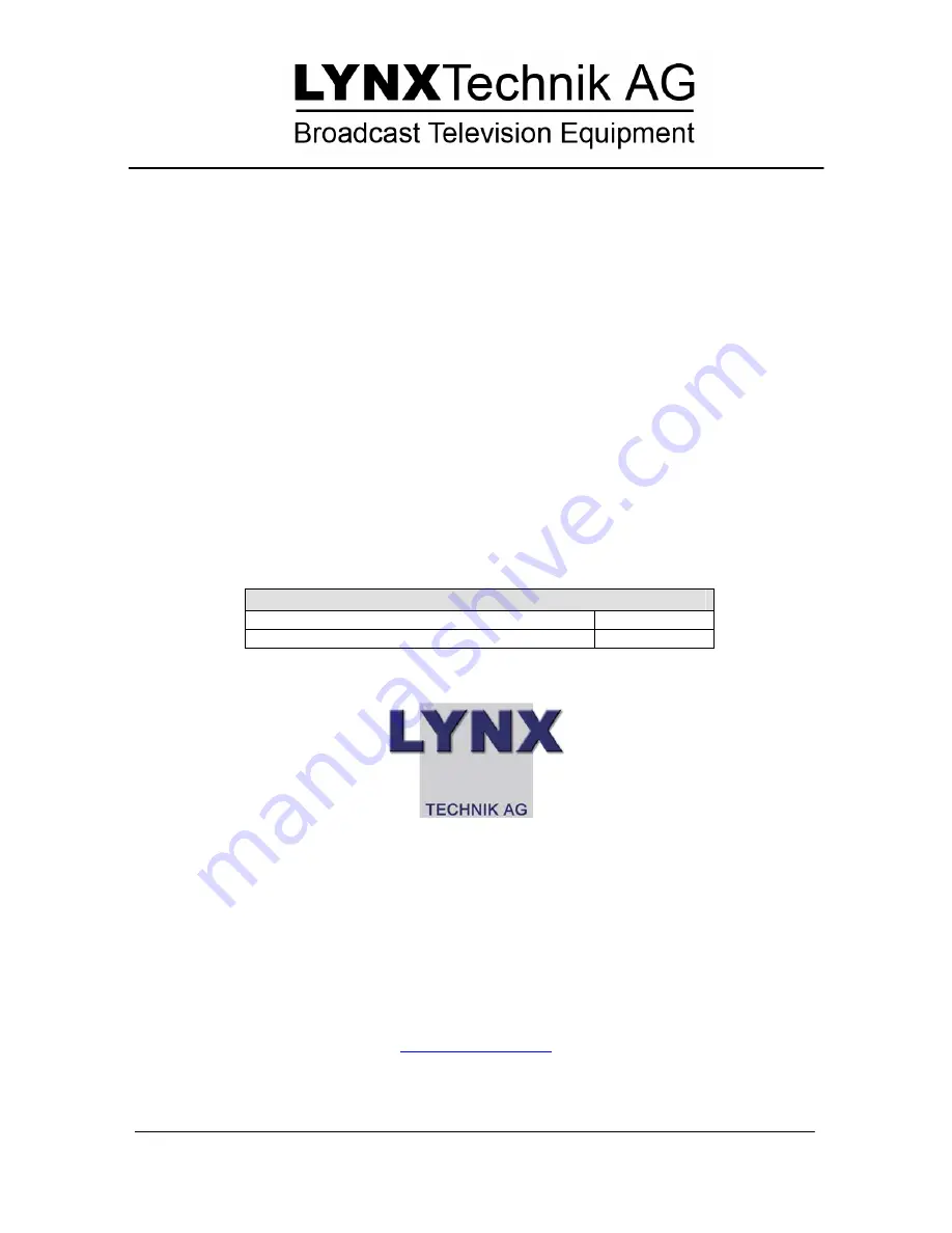 Lynx PTG 5610 B/D Скачать руководство пользователя страница 1