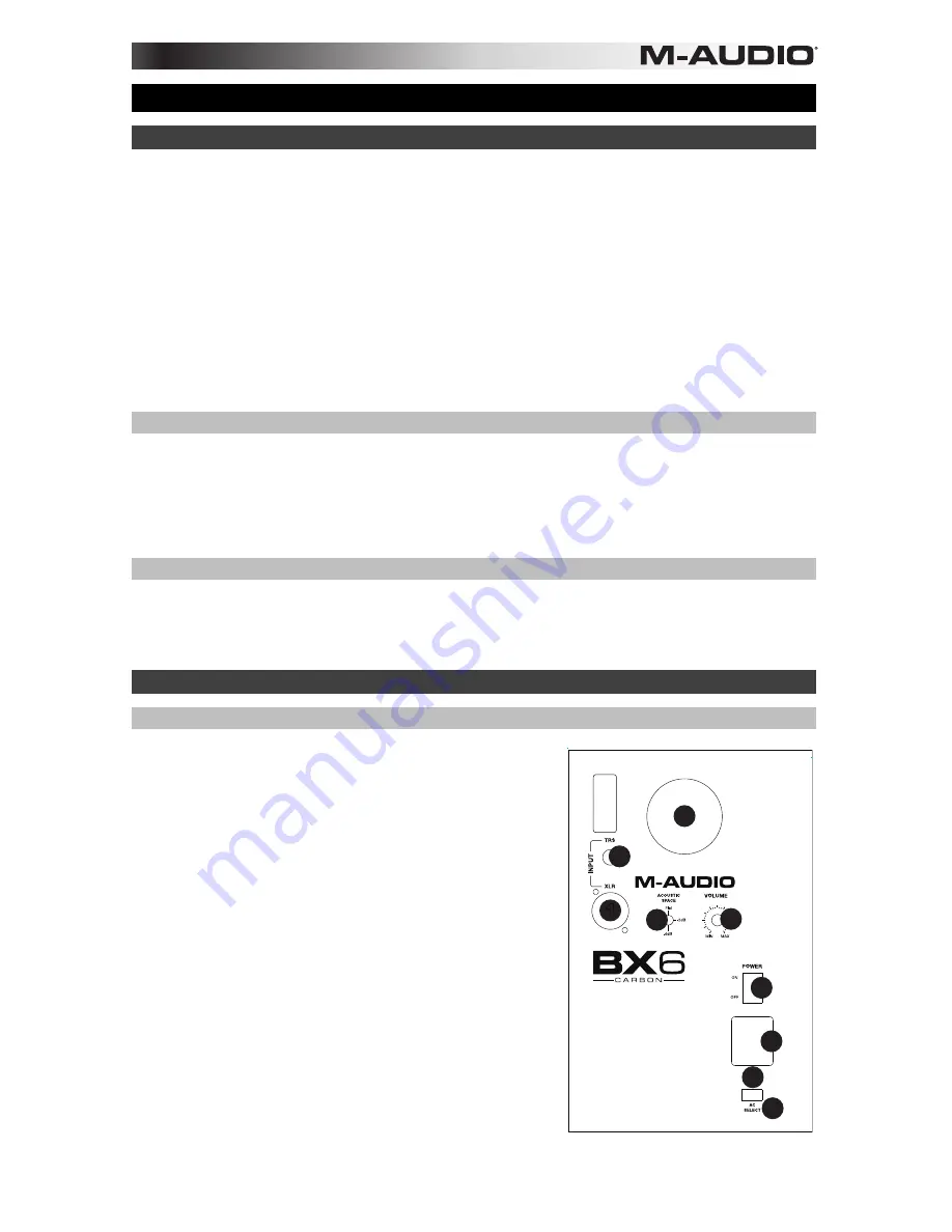 M-Audio BX6 Carbon Скачать руководство пользователя страница 1