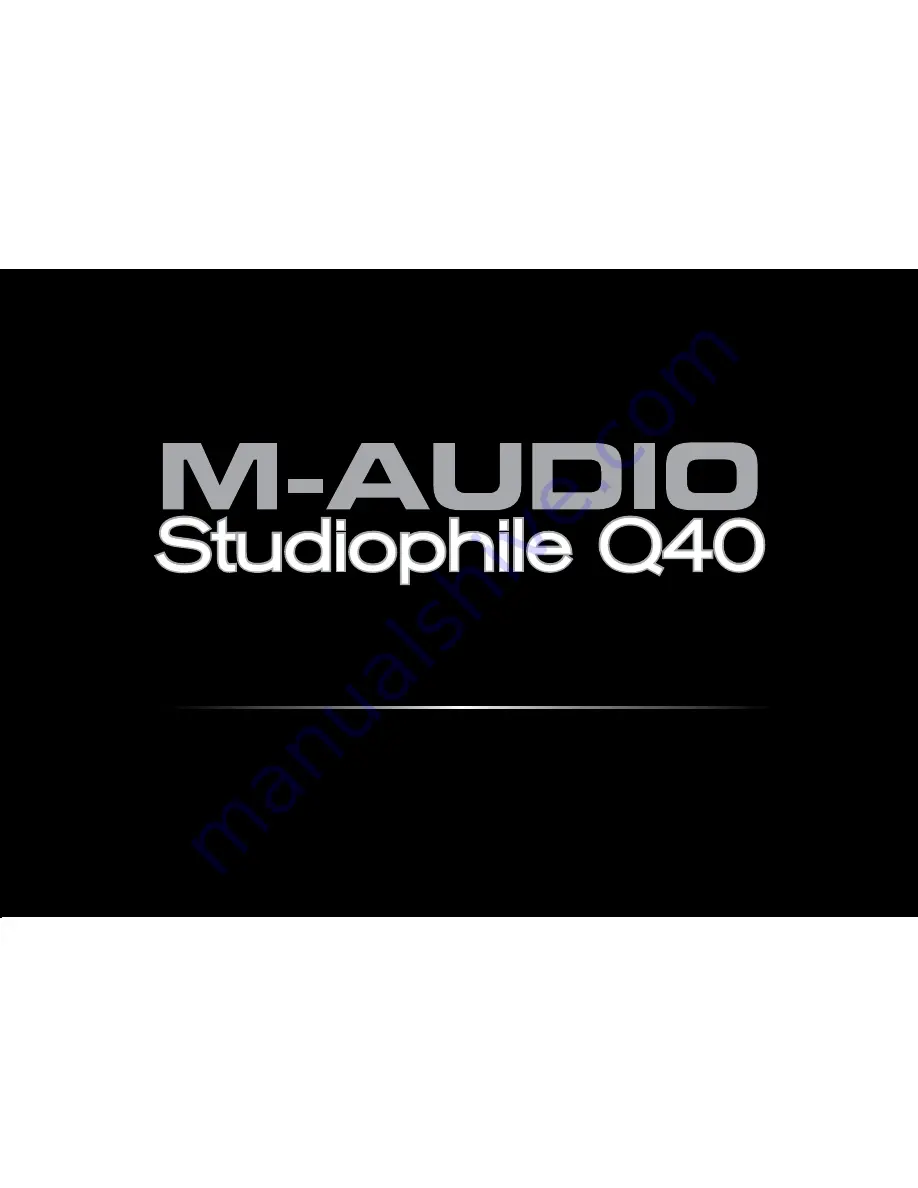 M-Audio Studiophile Q40 Скачать руководство пользователя страница 1