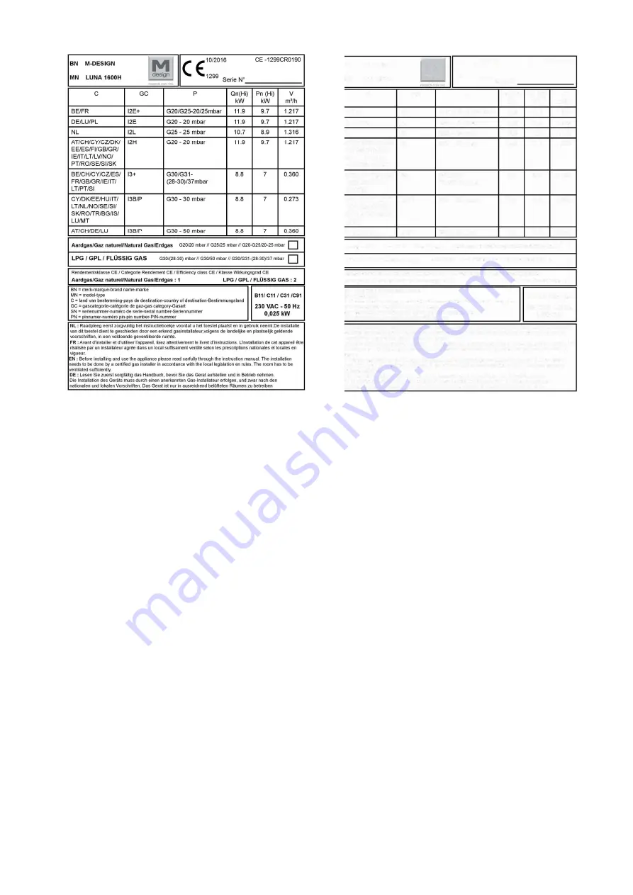 M Design Luna Diamond Series Instructions For Installation And Use Manual Download Page 36