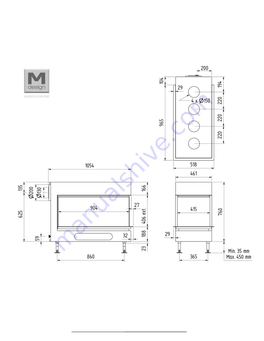 M Design LUNA1300 RD GOLD GAS Instructions For Installation And Use Manual Download Page 26