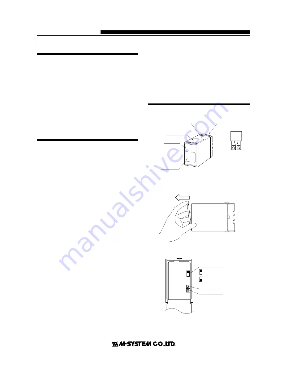 M-system CT TRANSMITTER Instruction Manual Download Page 1