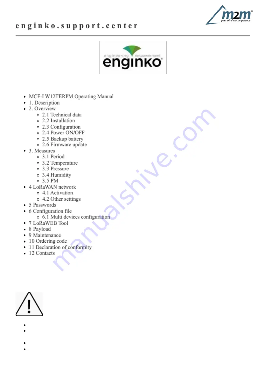 M2M MCF-LW12TERPM Operating Manual Download Page 1