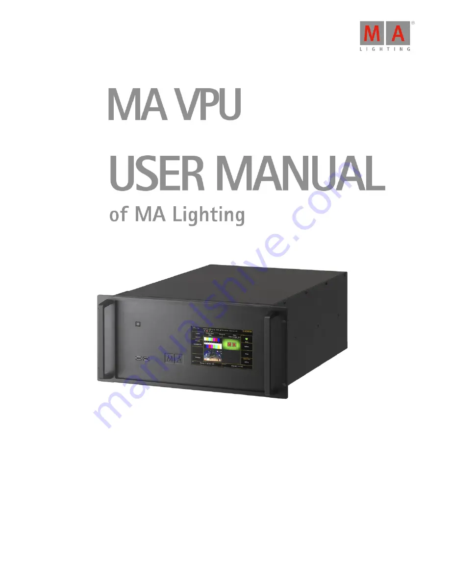 MA lighting MA VPU User Manual Download Page 1