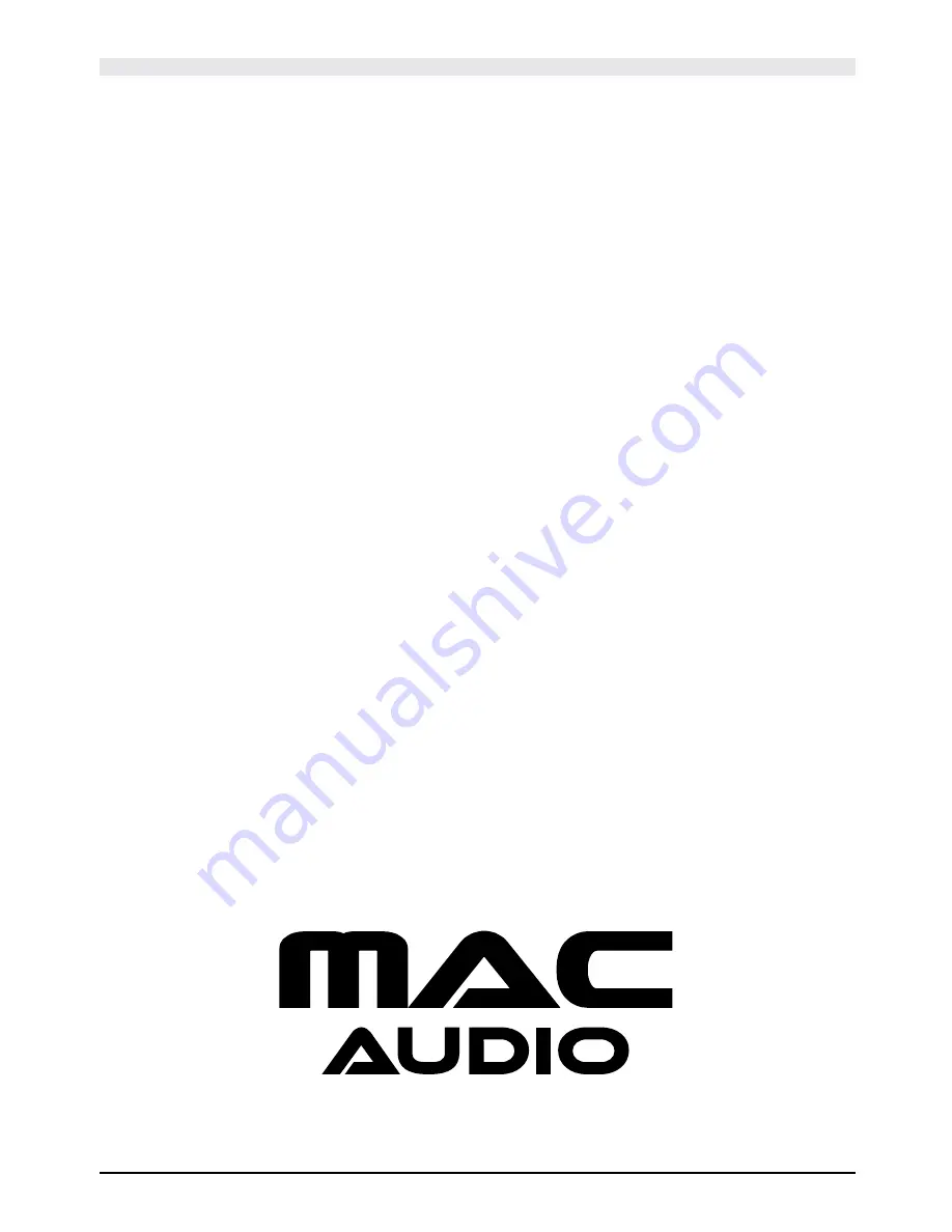 MAC Audio PERFORMANCE X 69.3 Owner'S Manual Download Page 20