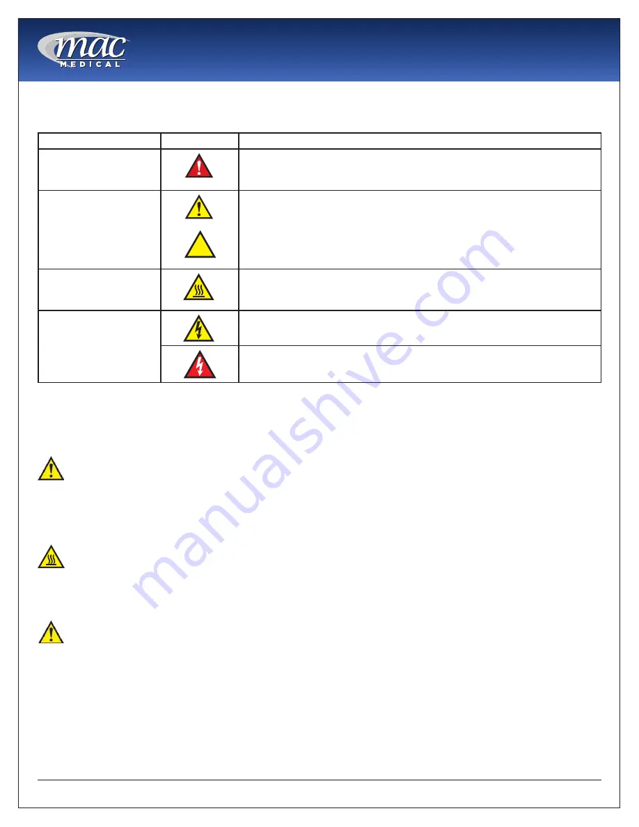 Mac Medical SS Series Instruction Manual Download Page 3