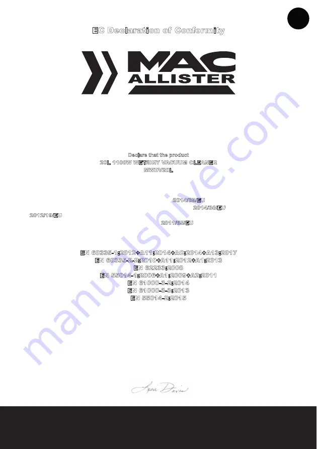 MacAllister 3663602798149 Instruction And Safety Manual Download Page 14