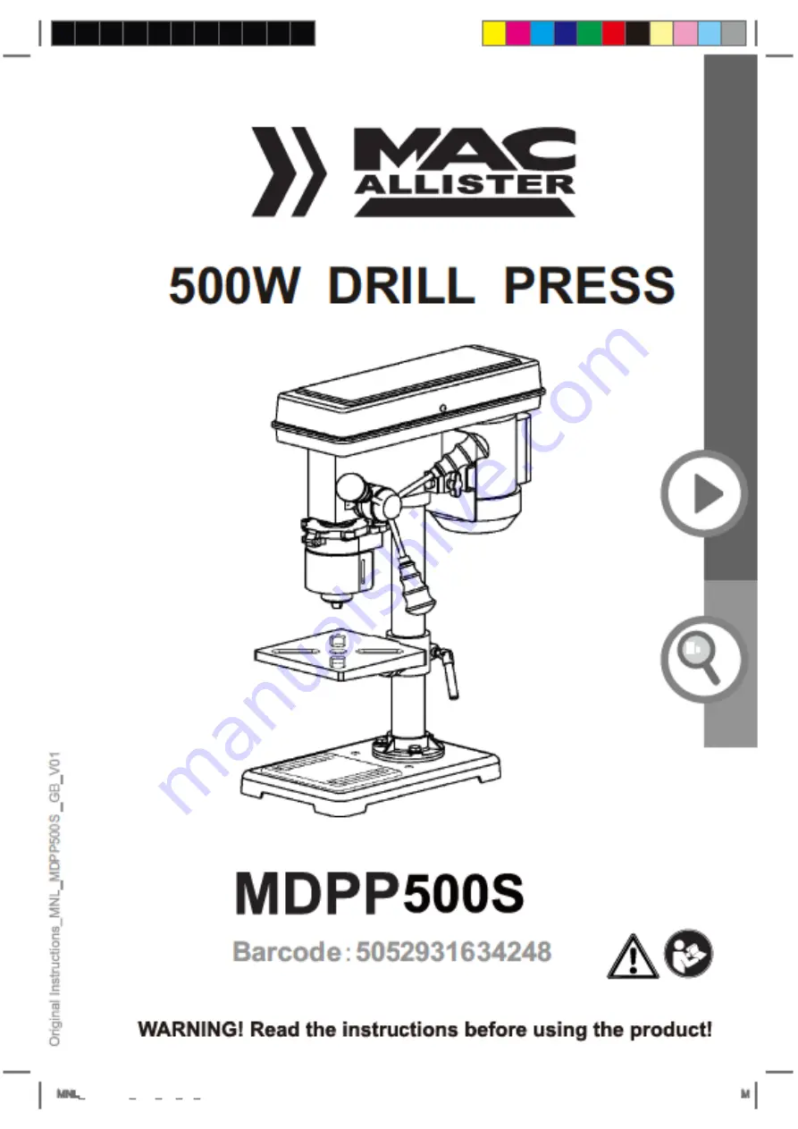 MacAllister MDPP500S Original Instructions Manual Download Page 1