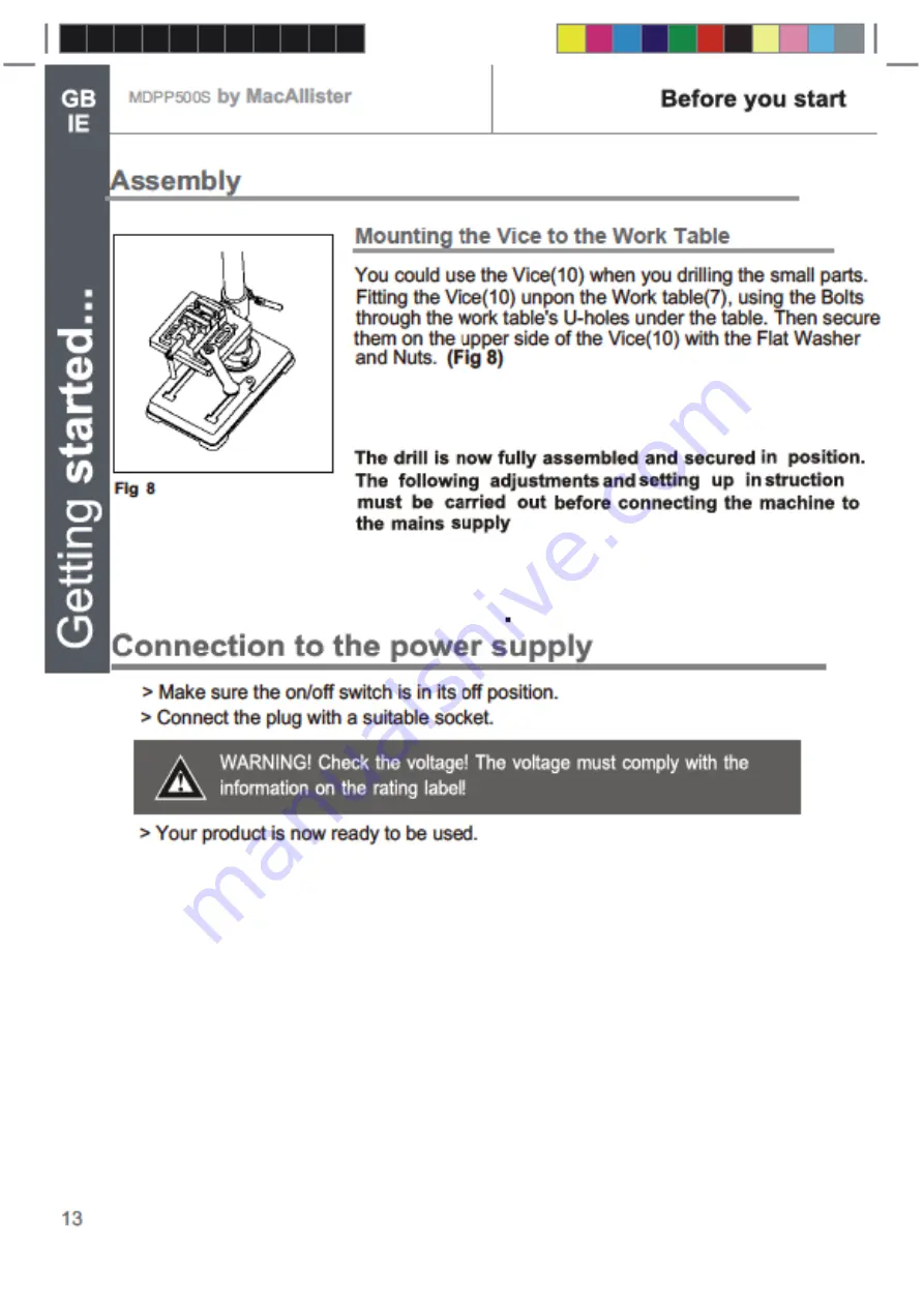 MacAllister MDPP500S Original Instructions Manual Download Page 13