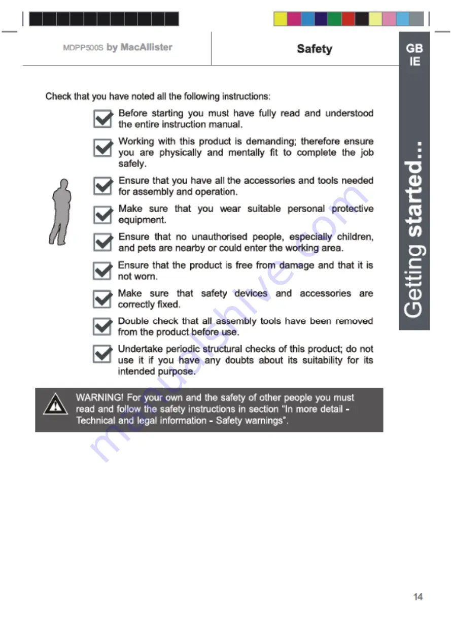 MacAllister MDPP500S Original Instructions Manual Download Page 14