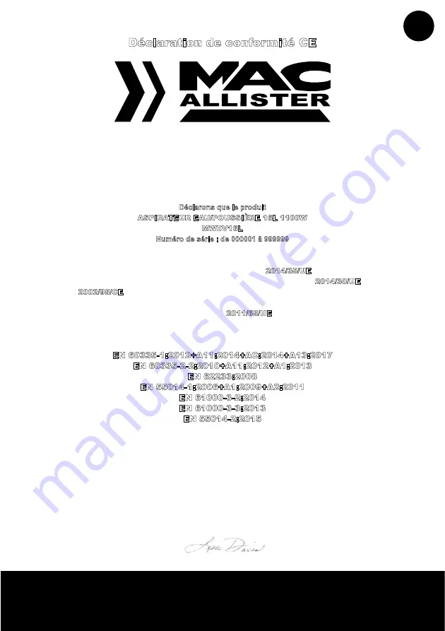 MacAllister MWDV16L Instruction And Safety Manual Download Page 29