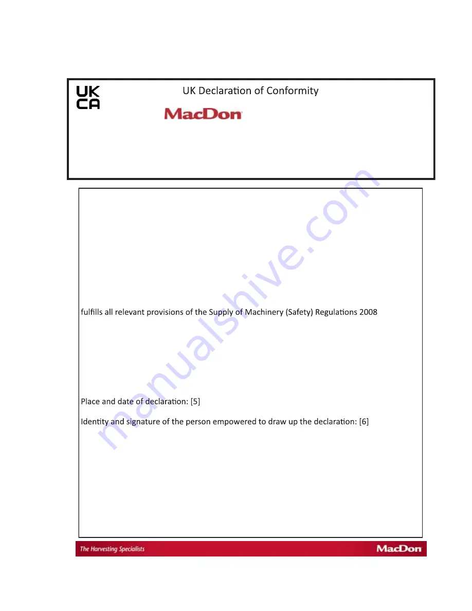 MacDon M2170NT Operator'S Manual Download Page 5