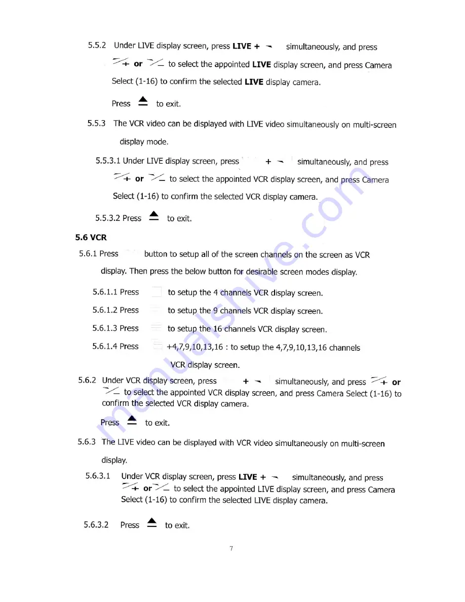 Mace 16-CH Color Full Duplex Multiplexer NMC-1600 Instruction Manual Download Page 7