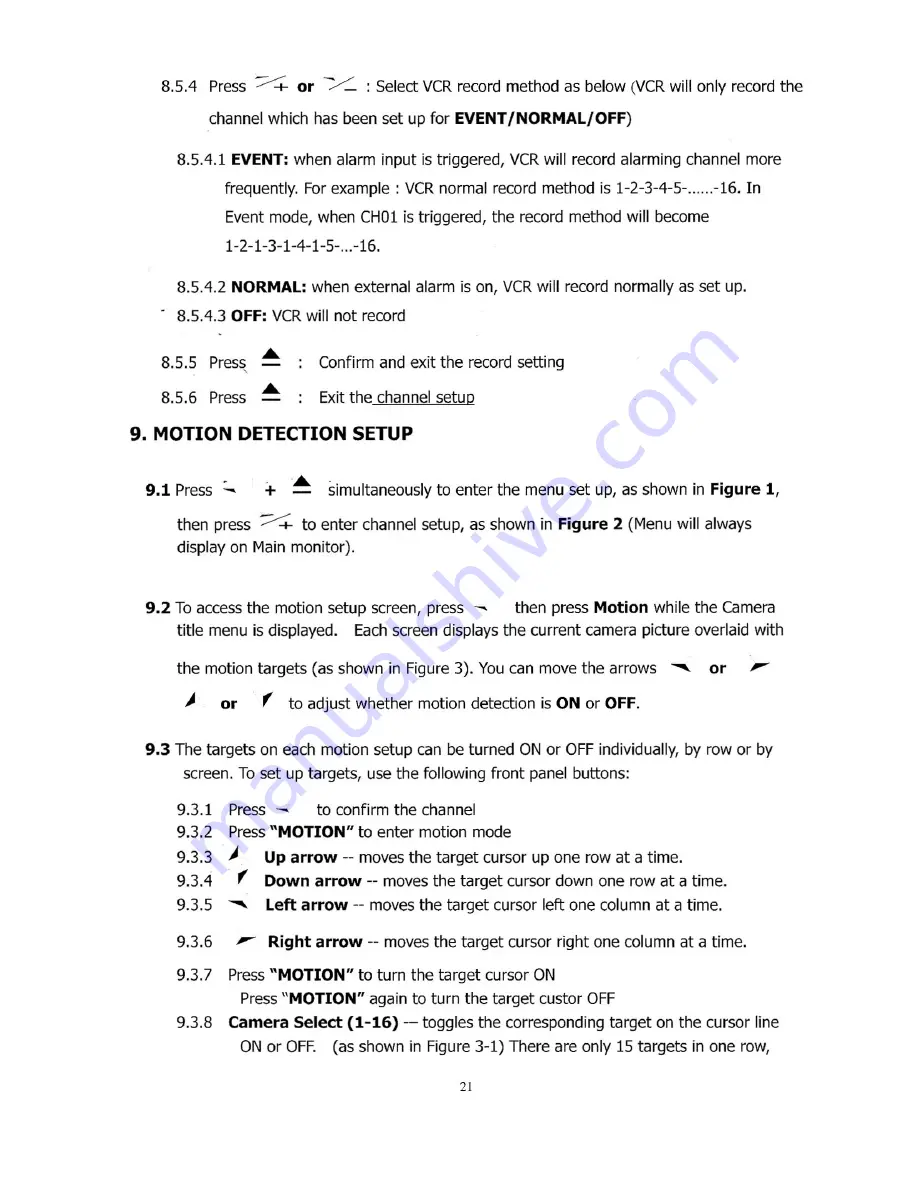 Mace 16-CH Color Full Duplex Multiplexer NMC-1600 Instruction Manual Download Page 21