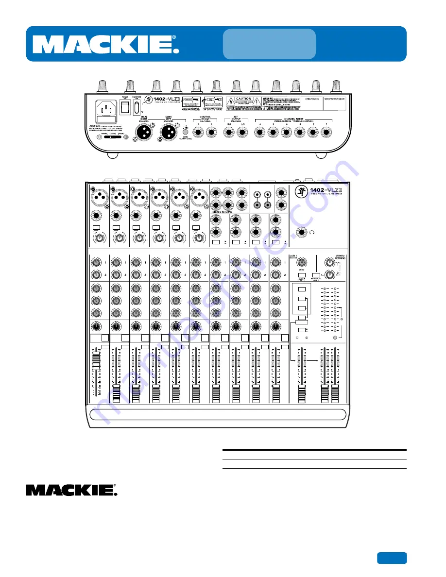 Mackie 1402-VLZ3 Скачать руководство пользователя страница 5