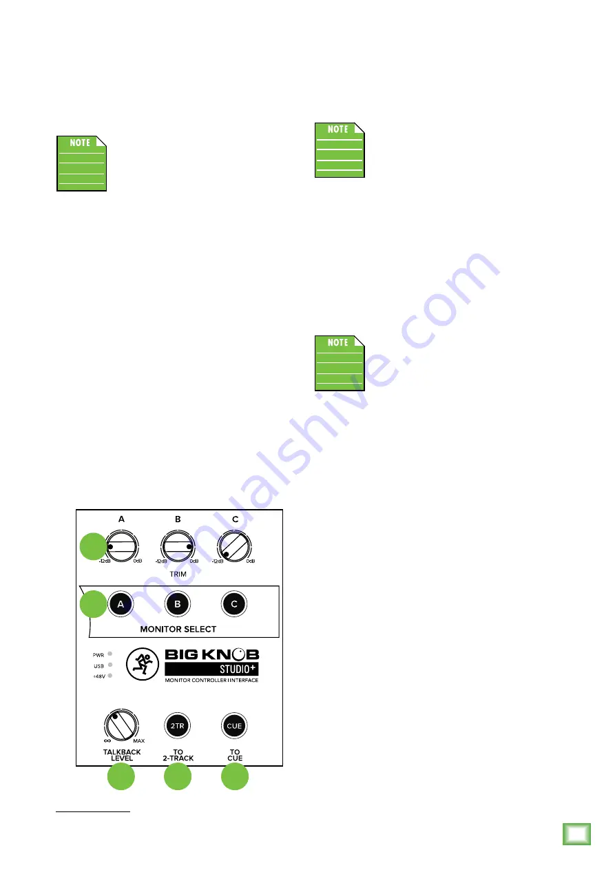 Mackie big knob studio+ Скачать руководство пользователя страница 17