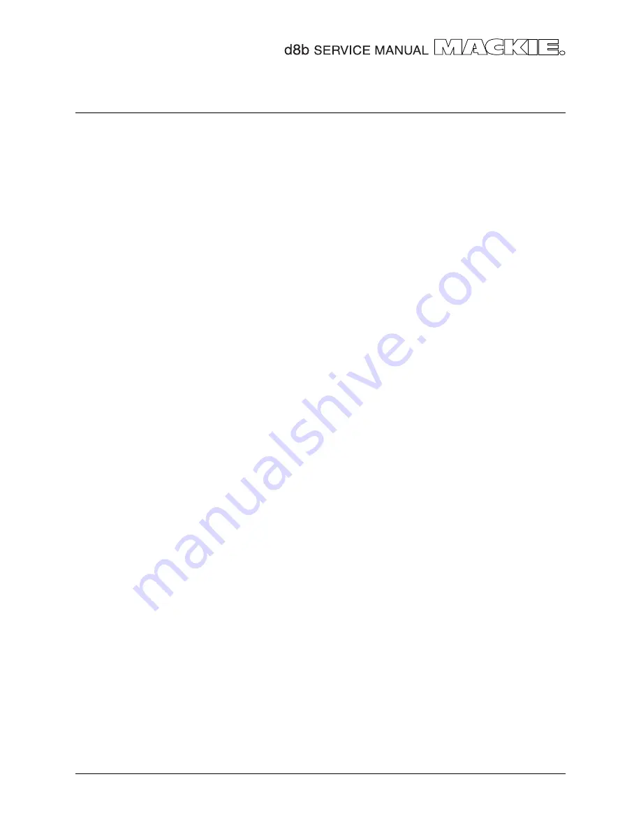 Mackie d8b v3 Service Manual Download Page 59