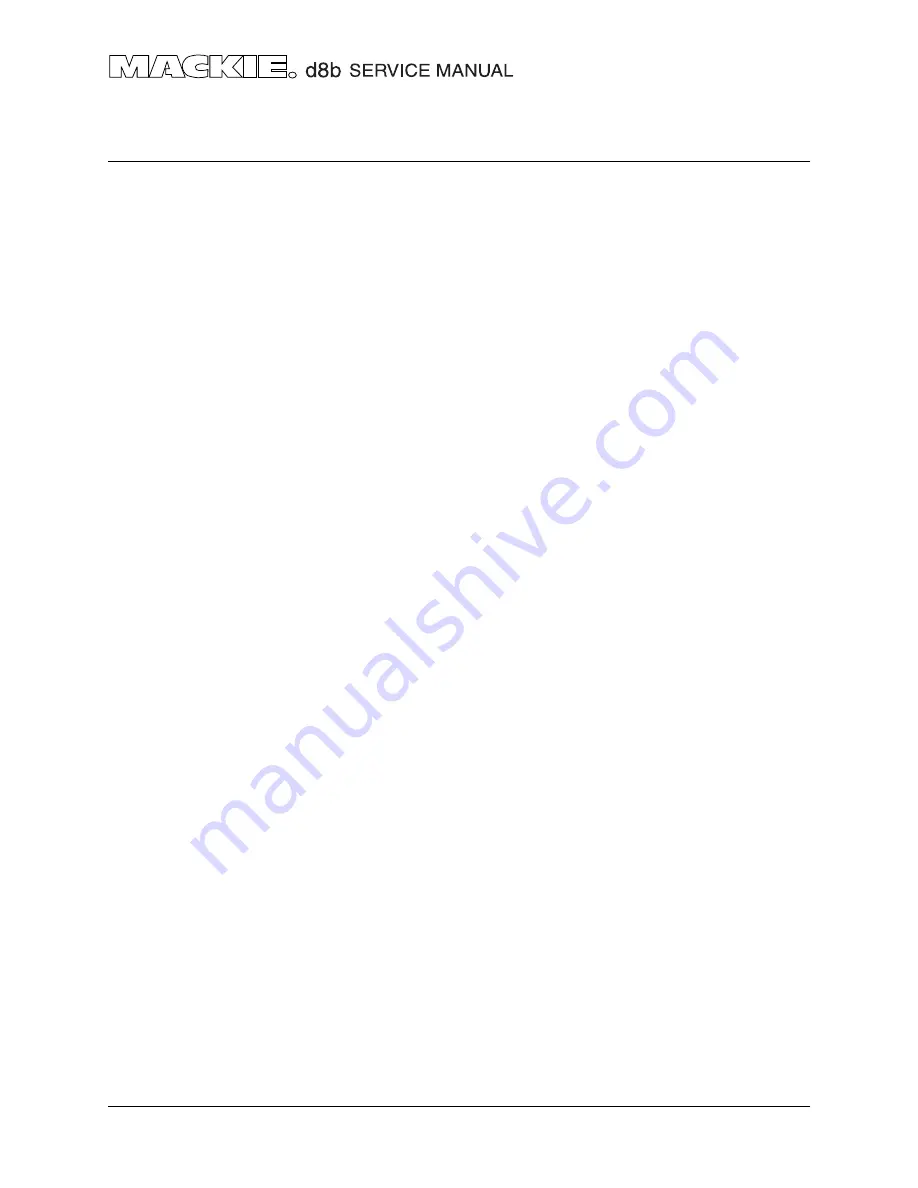 Mackie d8b v3 Service Manual Download Page 62