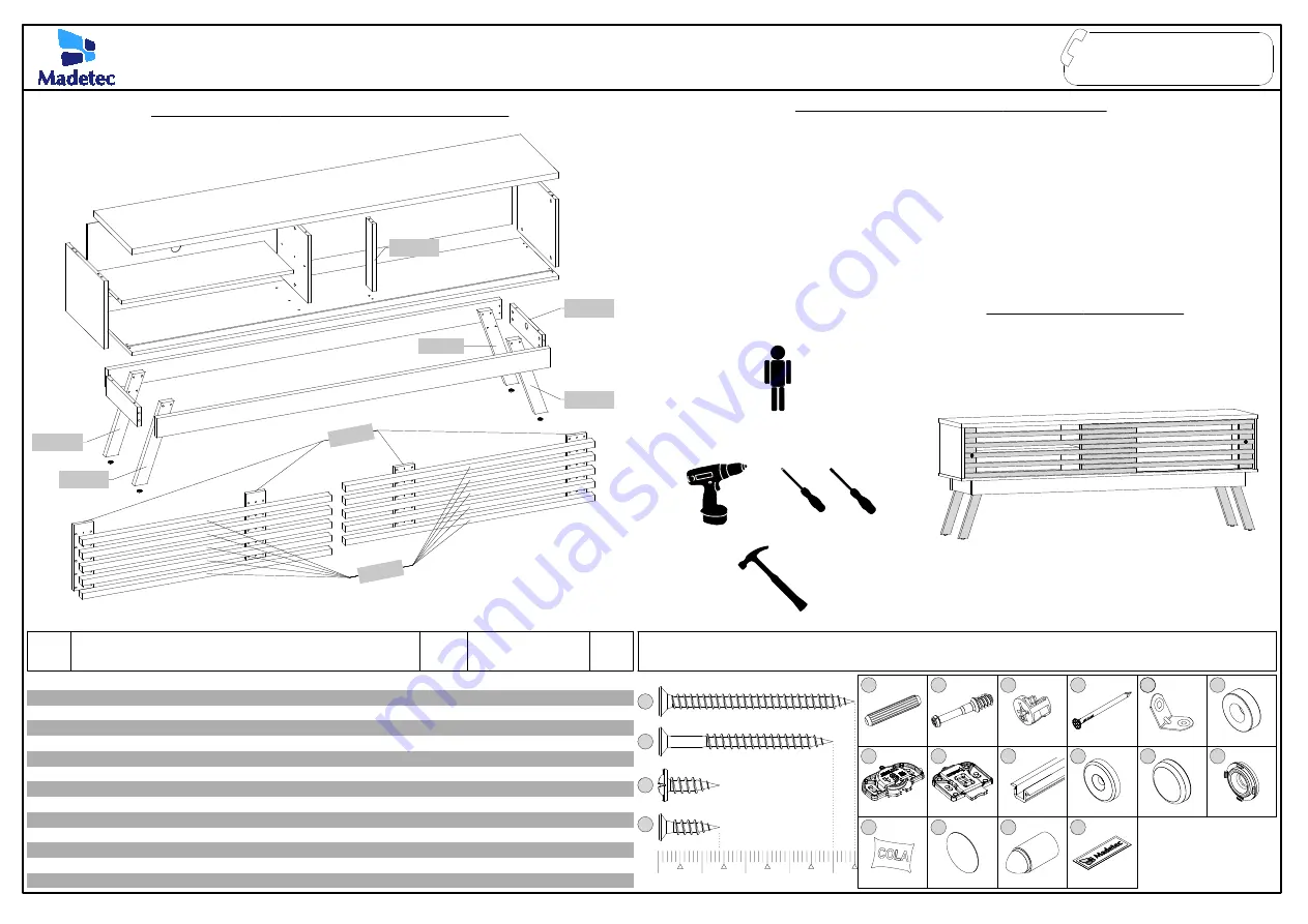 Madetec BANCADA FRIZZ 1.8 Assembly Instructions Download Page 1