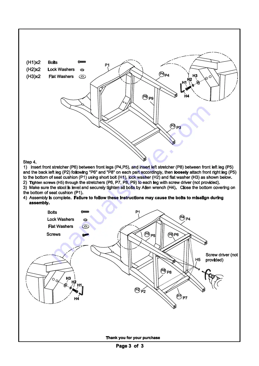 Madison Park Connie Assembly Instructions Download Page 3