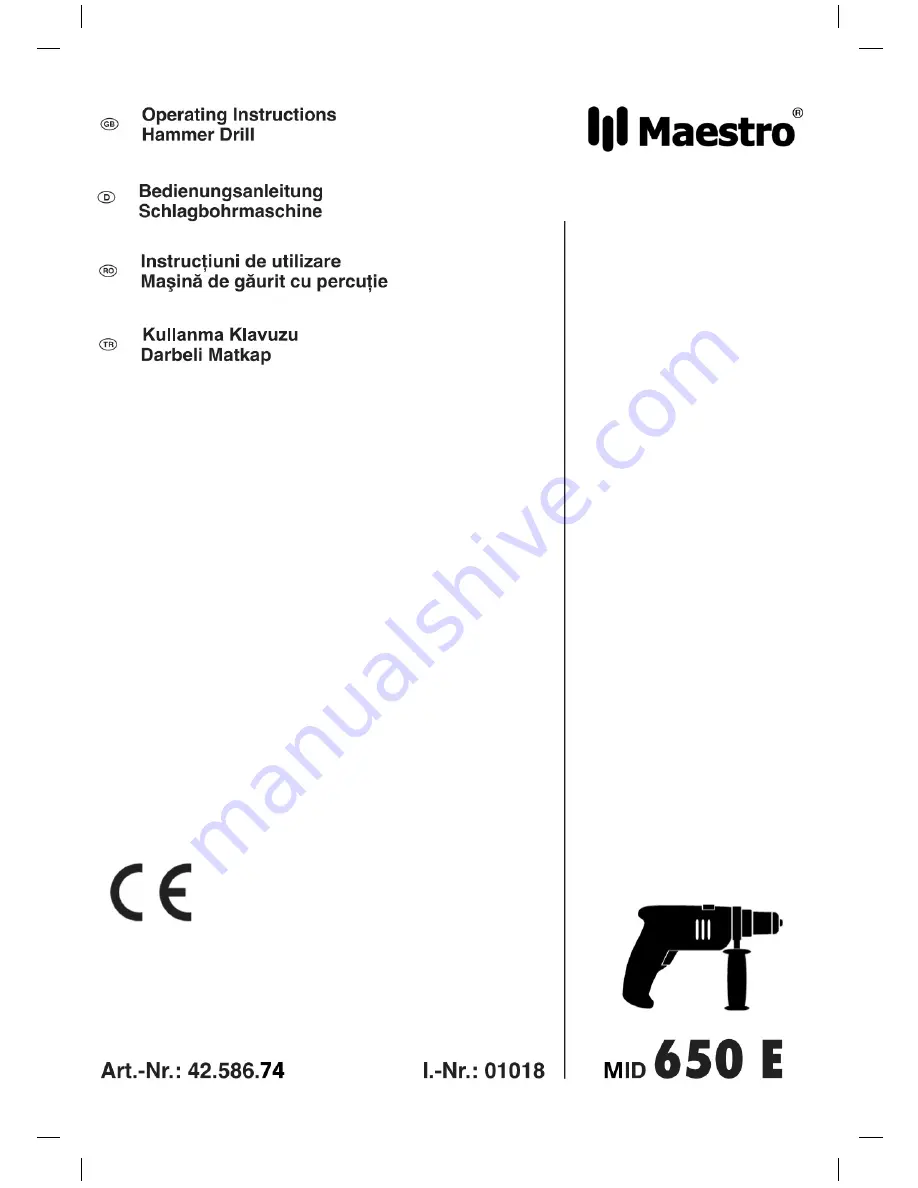 Maestro MID 650 E Operating Instructions Manual Download Page 1