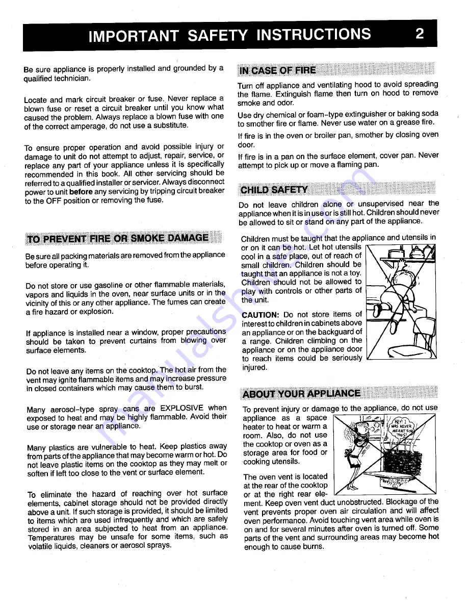 Magic Chef 3842VRV Owner'S Manual Download Page 3