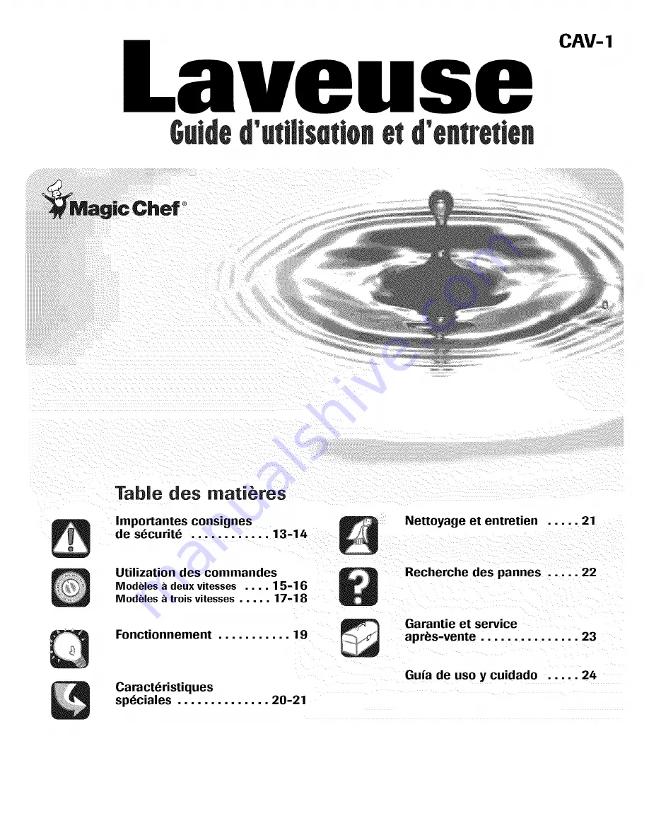 Magic Chef CAV-1 Use & Care Manual Download Page 13