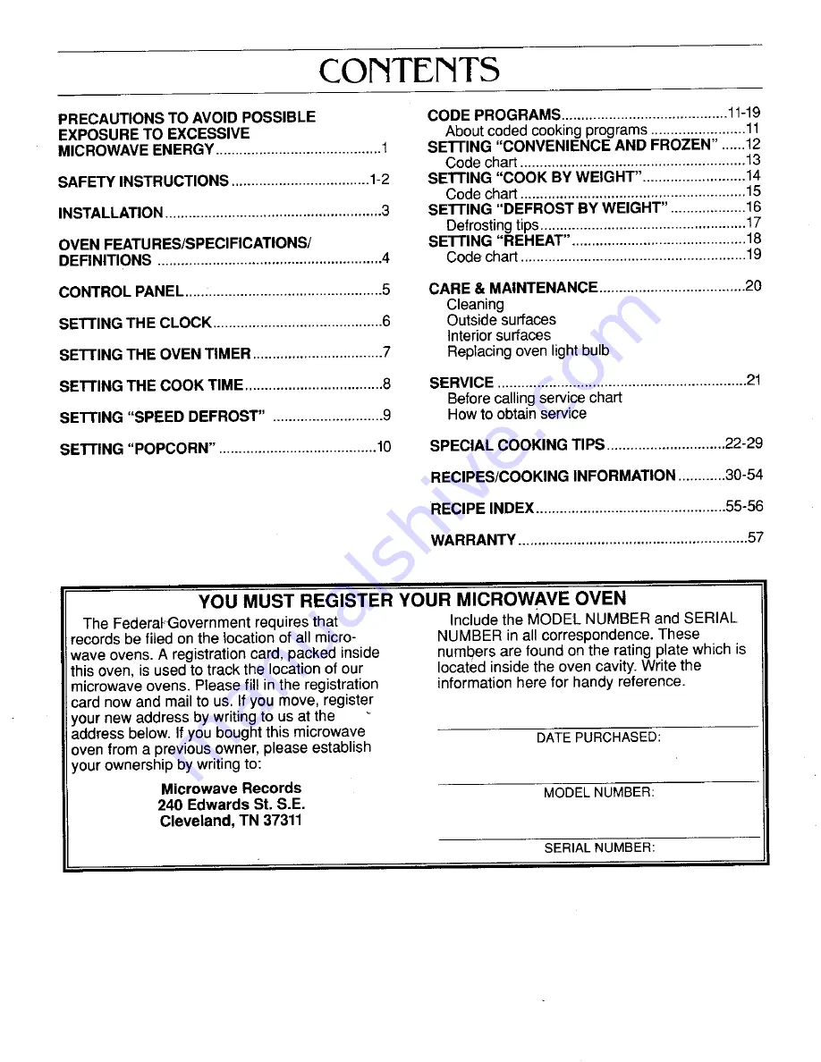 Magic Chef DM15H 14B Use Ard Care Instructions Download Page 2