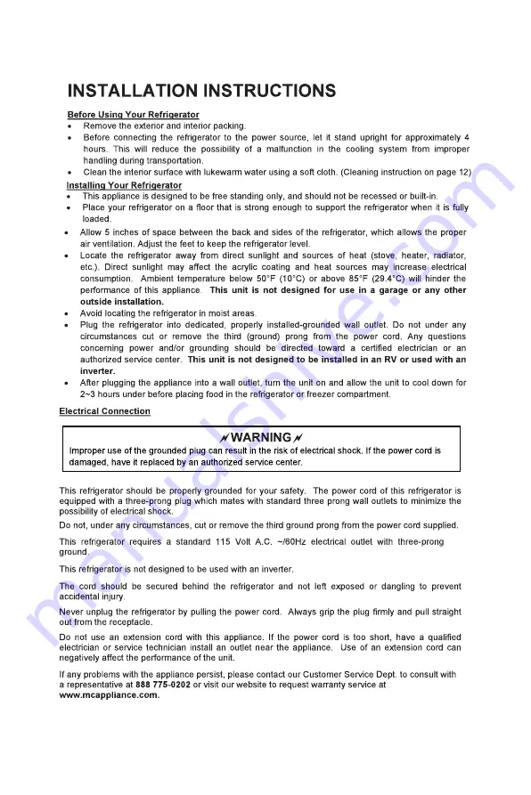 Magic Chef HMCR320BE User Manual Download Page 7